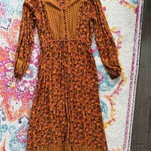 Knox Rose Long Sleeve Floral Dress - Orange and Pink